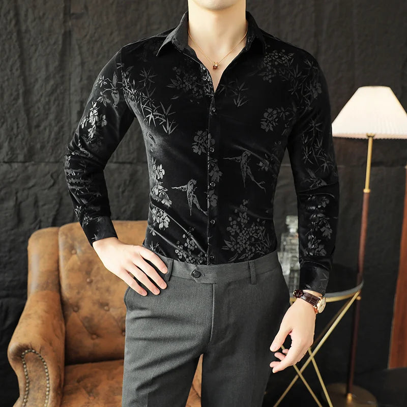 Premium Slim Fit Velvet Shirt