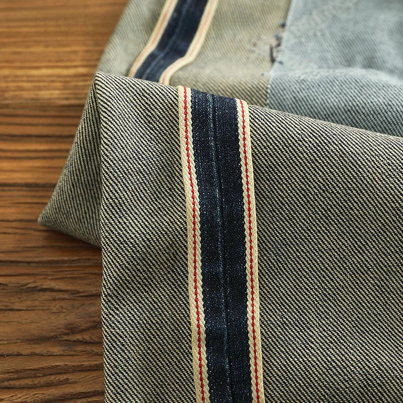 Heavyweight Washed Natural Distressed Jeans