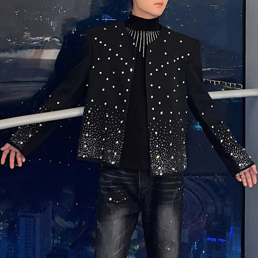 Starry Black Diamond Shiny Jacket