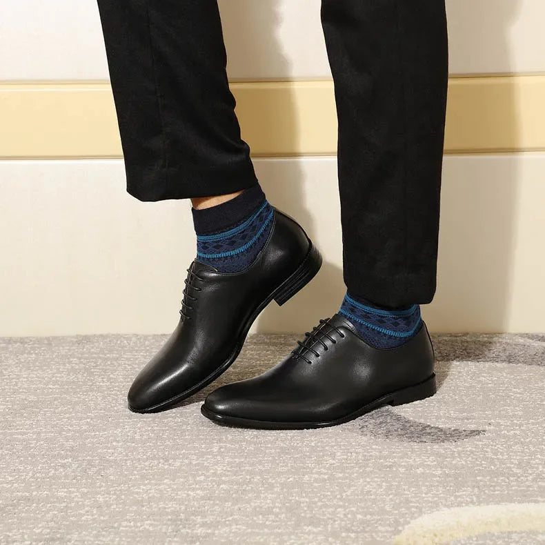 Smooth Wood Leather Men's Shoes
