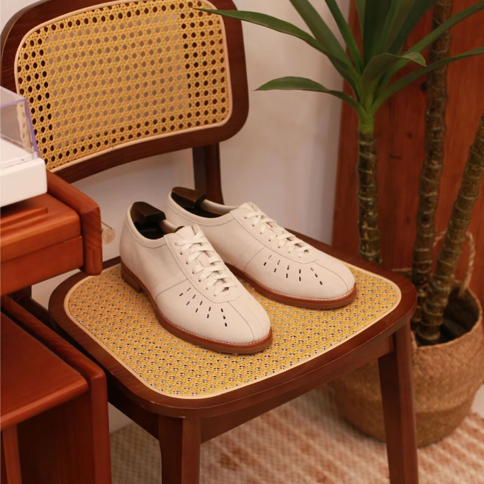 Minimalist Perforated Leather Sneakers