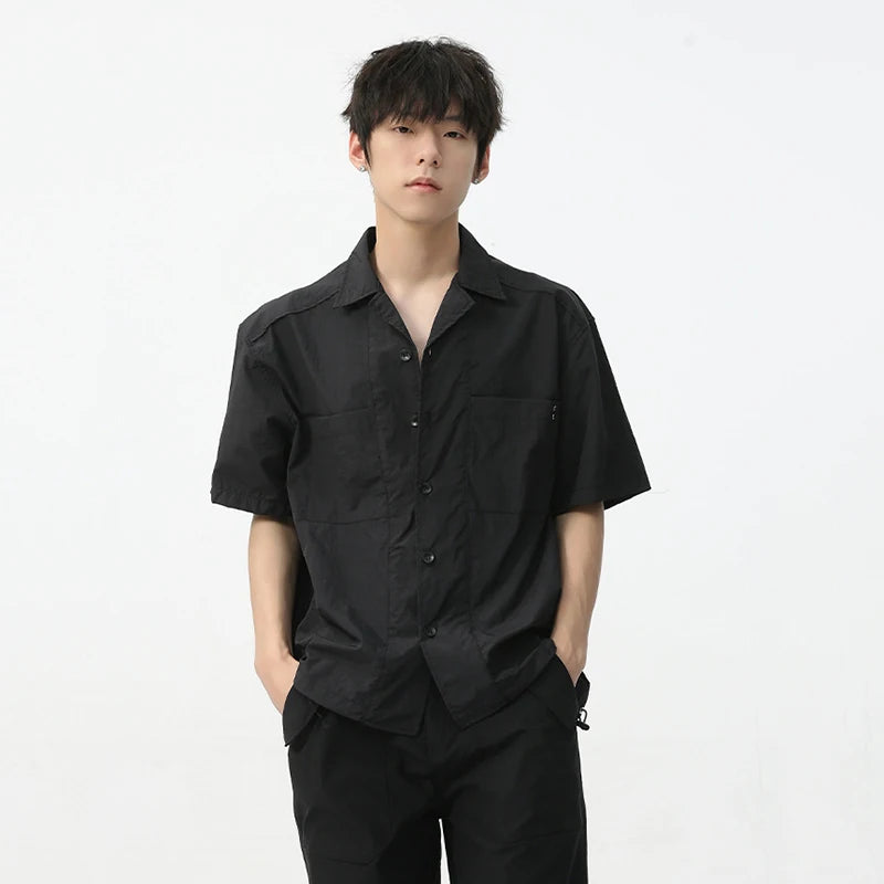 Adjustable Drawstring Solid Shirt