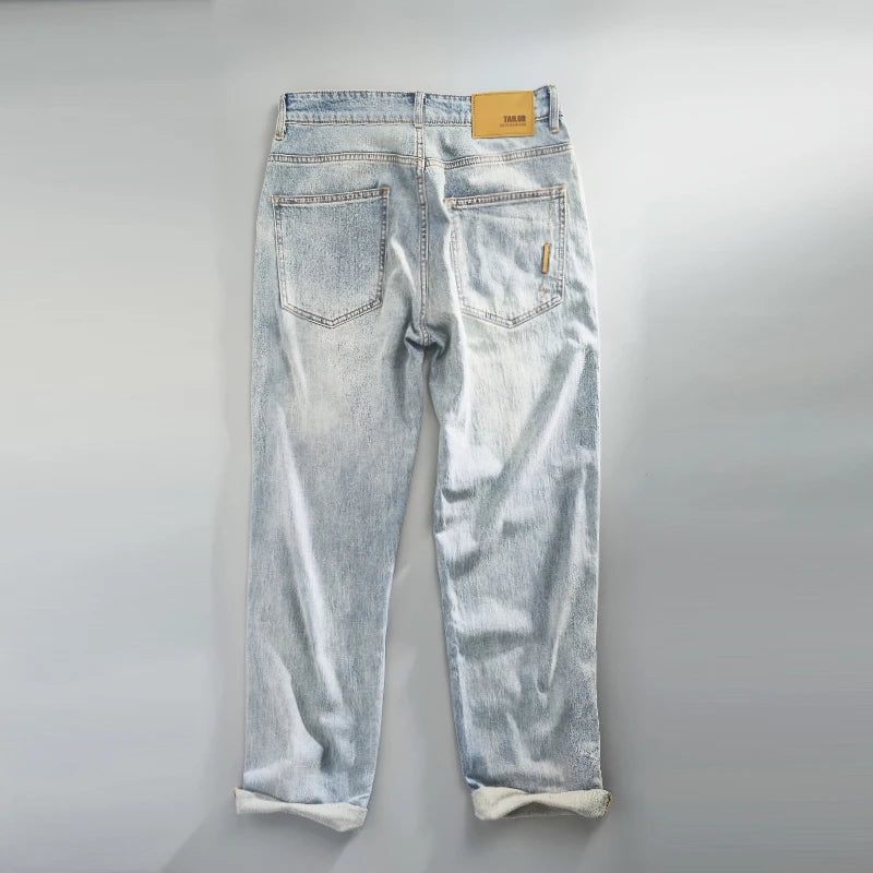 Casual Vintage Washed Cotton Jeans