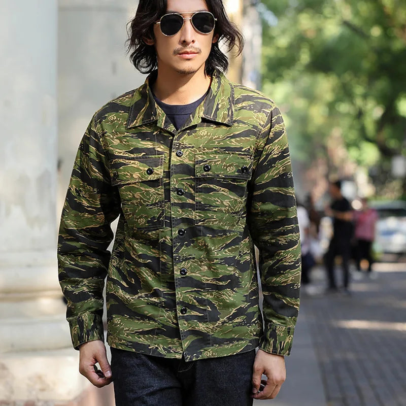 Stripe Camouflage Cargo Shirt