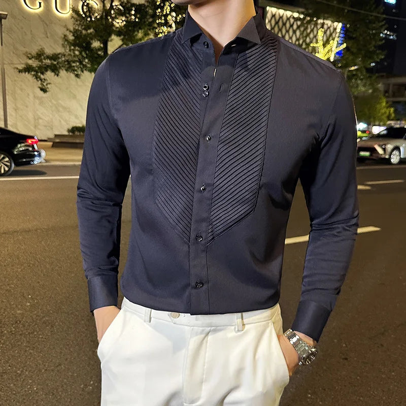 Single Breasted Long Sleeve Dress Shirt