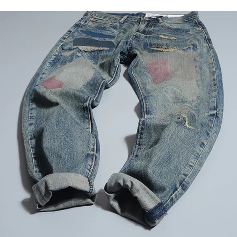 Retro Old Patch Regular Fit Jeans