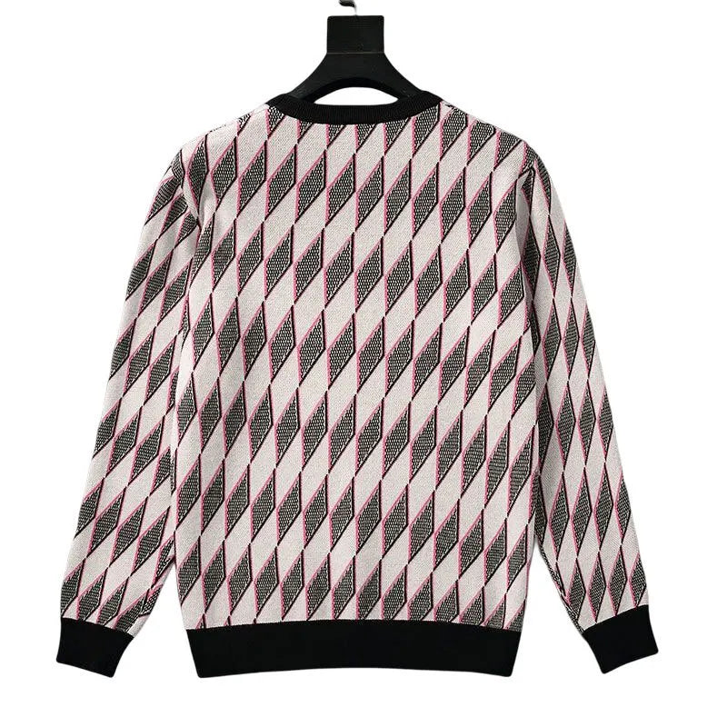 Geometric Diamond Printing Men's Sweater