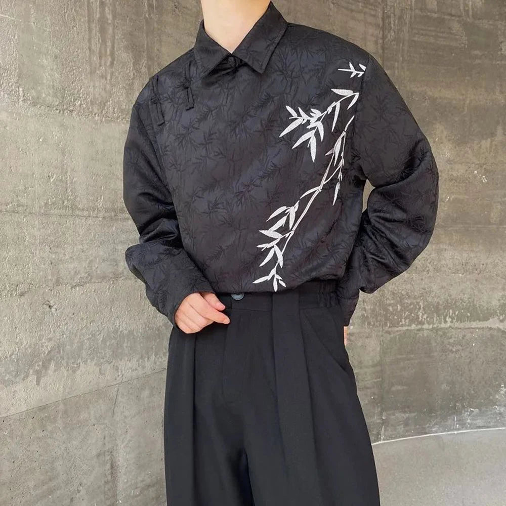 Vintage Chinese Jacquard Embroidered Shirt