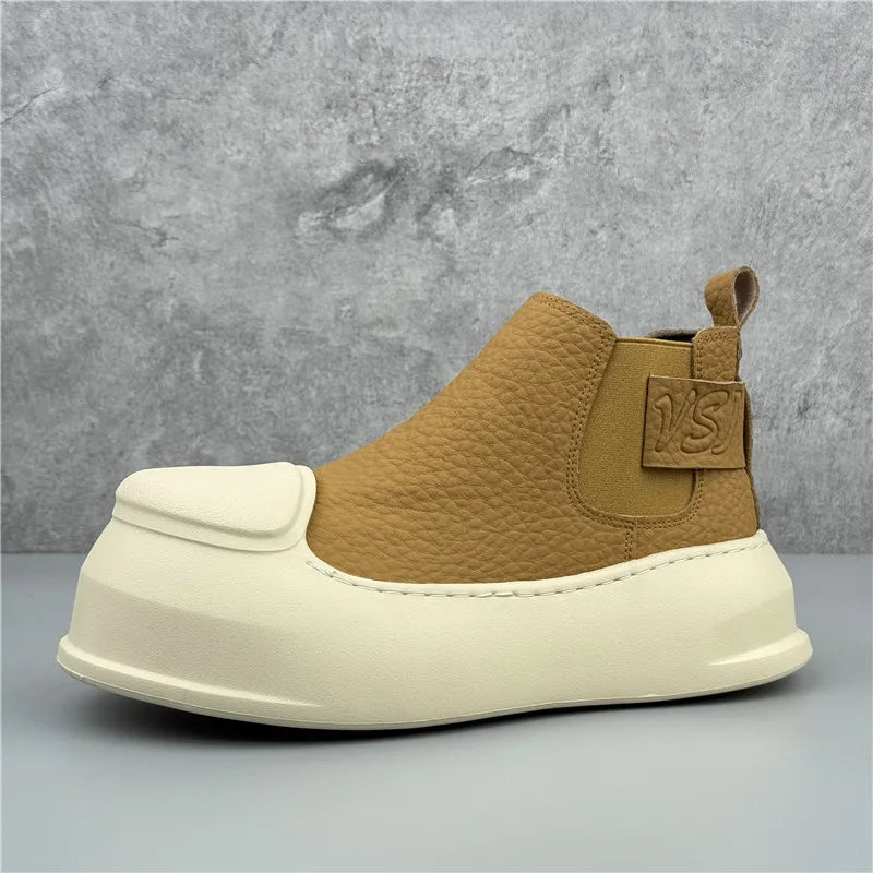 Thick Sole Slip-On High-Top Sneakers