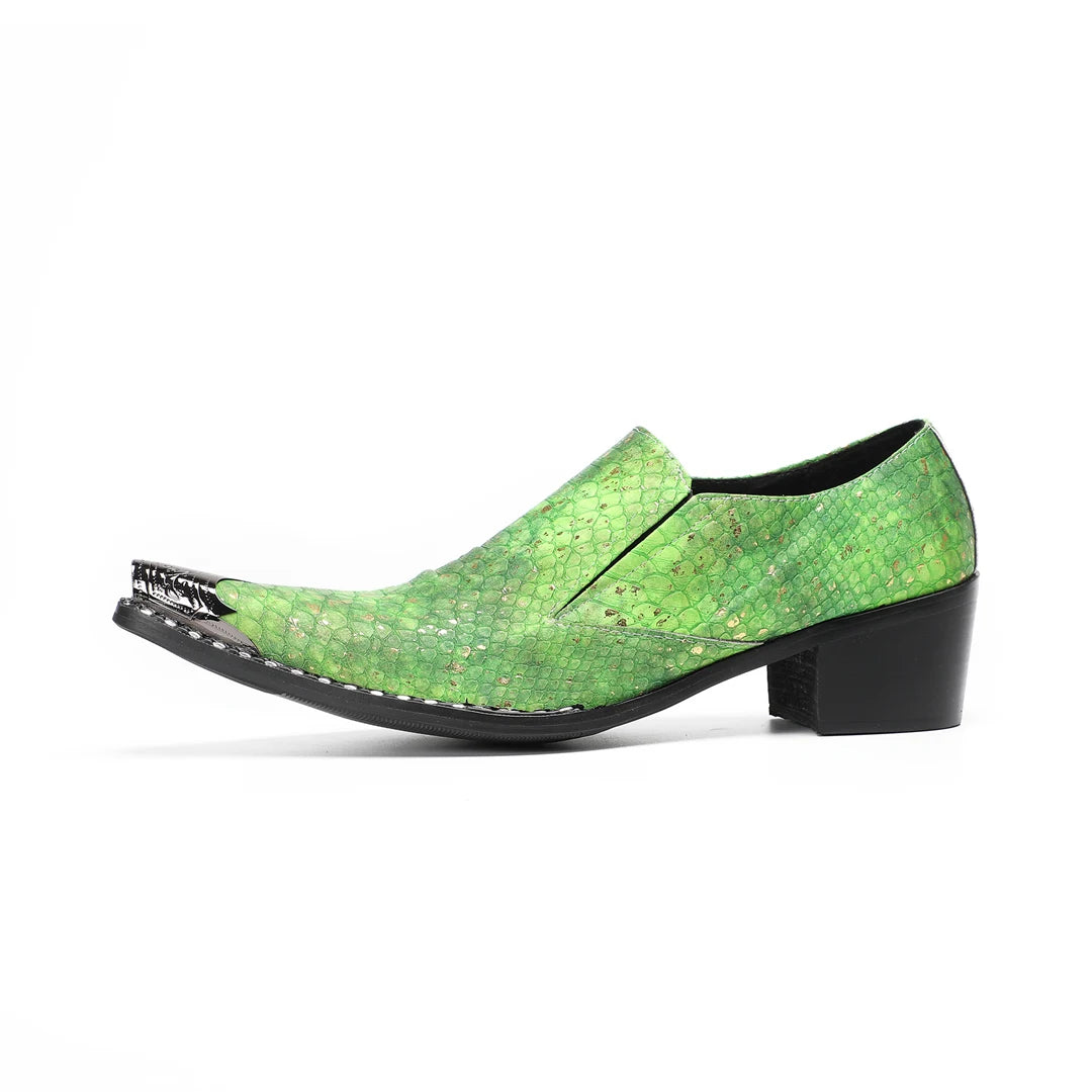 Bright Green Neon Color Leather Shoes