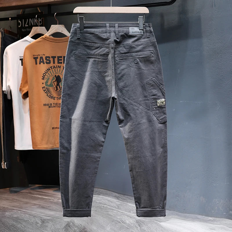 Side Pockets Casual Cotton Pants