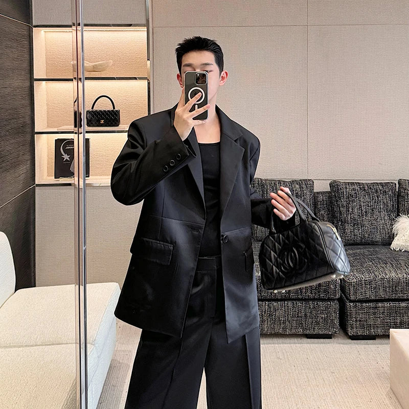 Black Loose Fit Blazer Suit