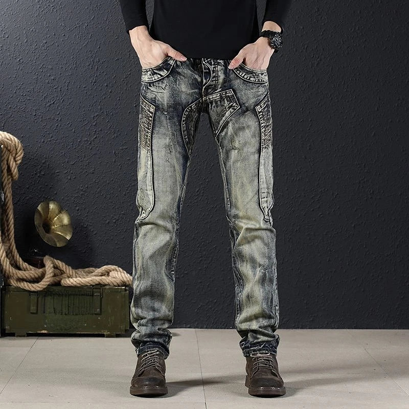 Vintage Stonewashed Straight Jeans