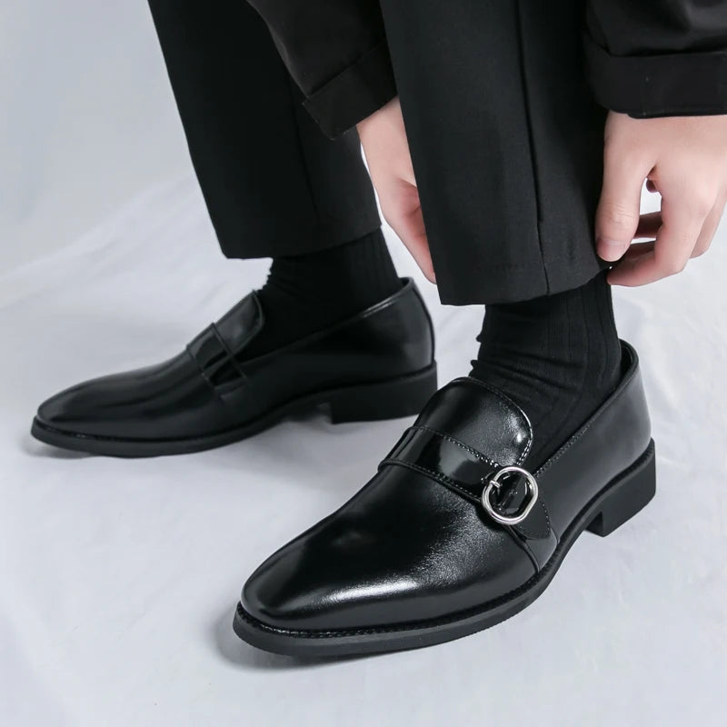 Elegant O-Buckle Slip-On Loafers