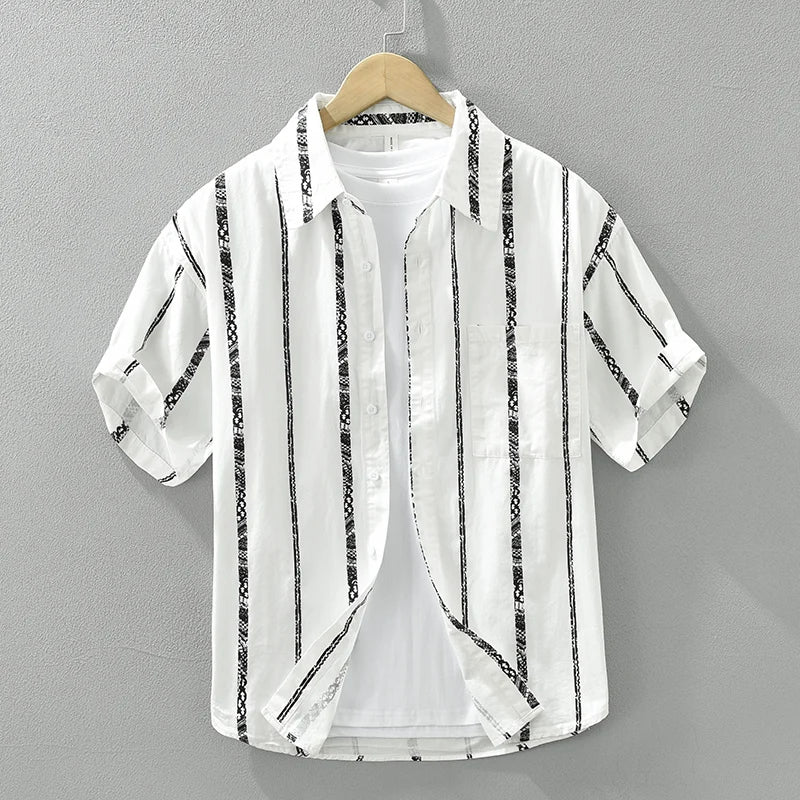 Striped Casual Turn-Down Collar Shirt