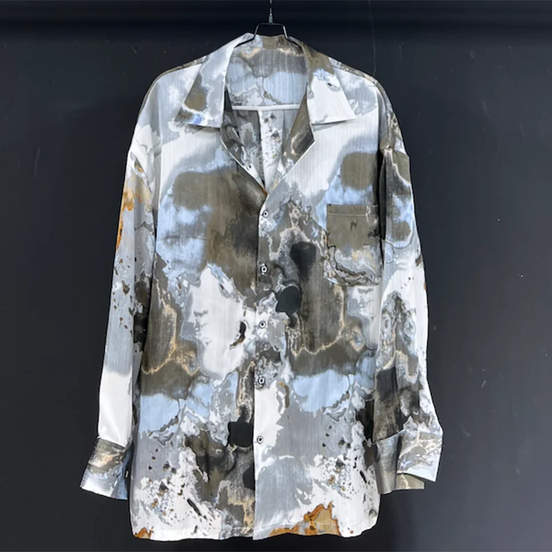 Loose Silhouette Abstract Print Shirt