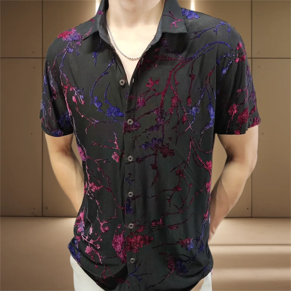 Flower Velvet See-Through Shirt