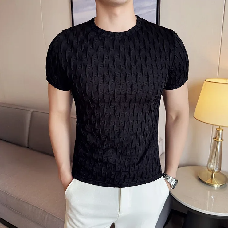 O-Neck Slim Fit Elastic Casual T-Shirt