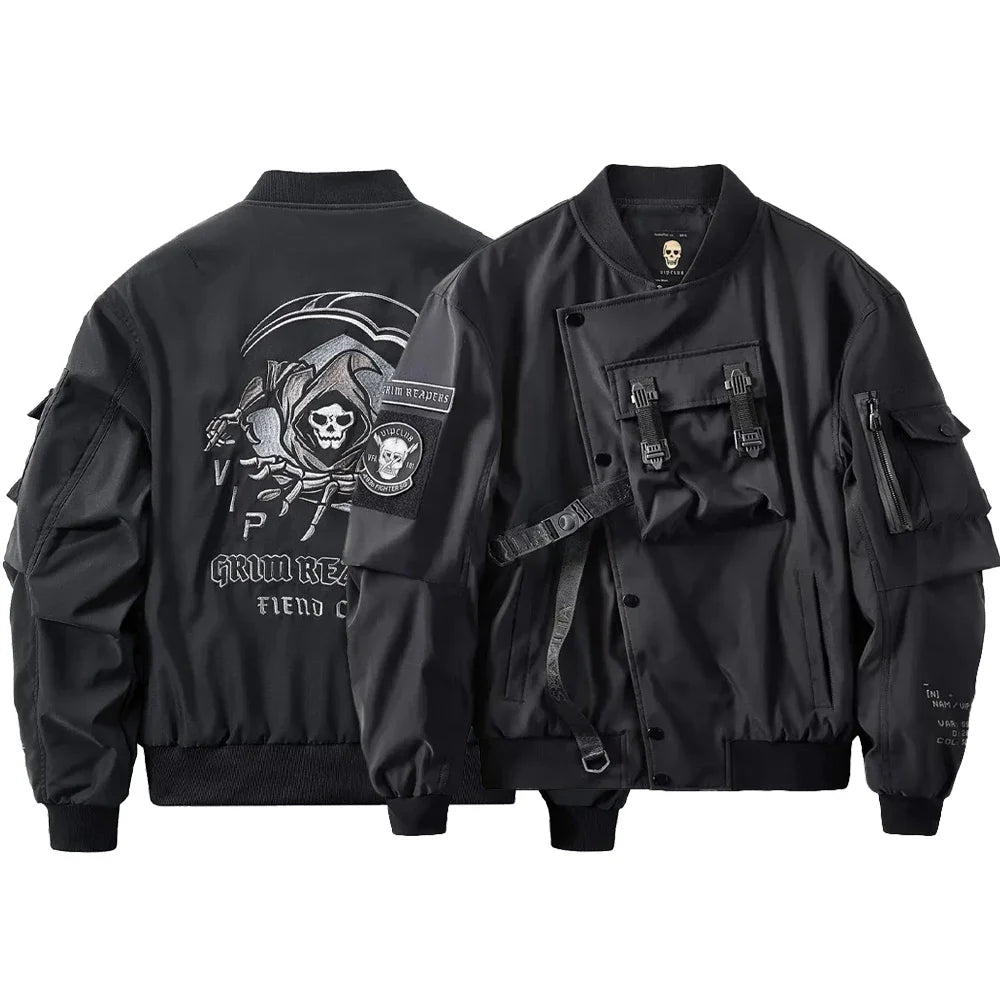 Street Fashion Embroidery Skull Jacket