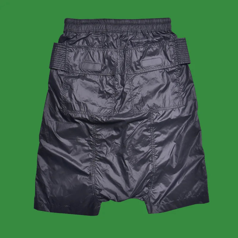 Black Loose Unique Knee Length Shorts