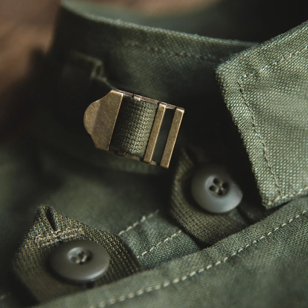 Army Green Retro Bomber Jacket