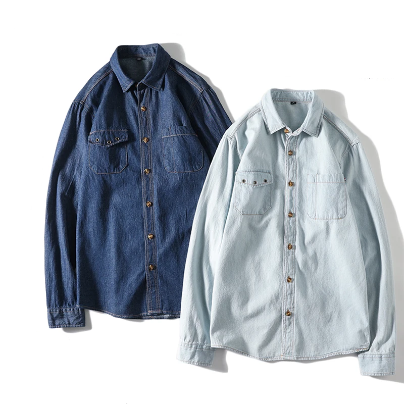 Retro Washed Casual Denim Shirt