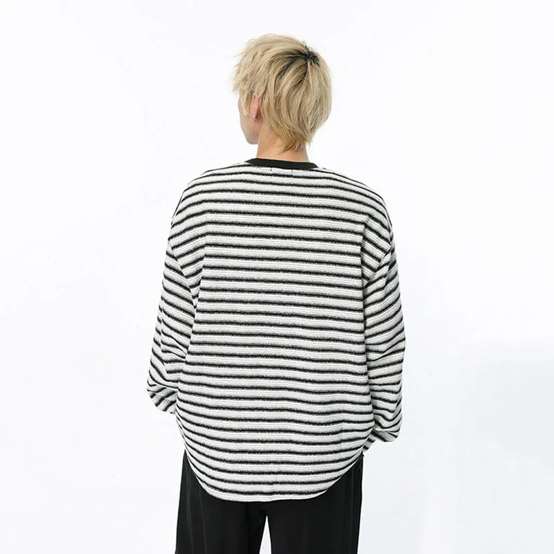 Stripe O-Neck Long Sleeved T-Shirt