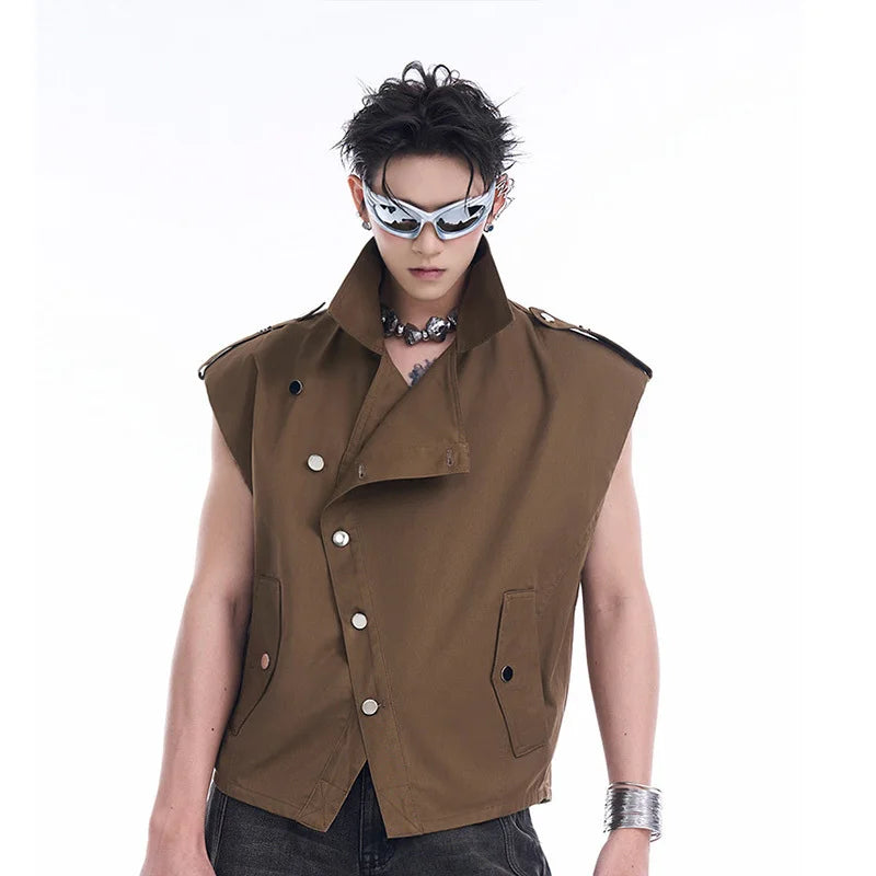 Asymmetrical Breasted Design Vest