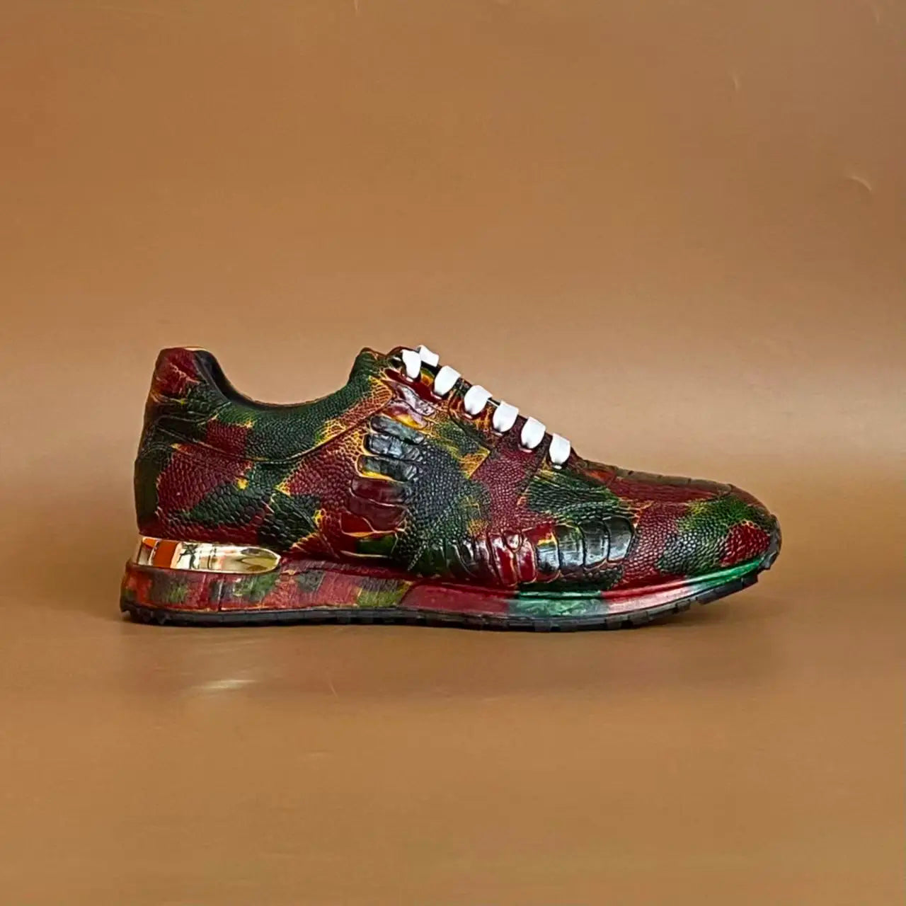 Mixed Colors Genuine Leather Sneakers