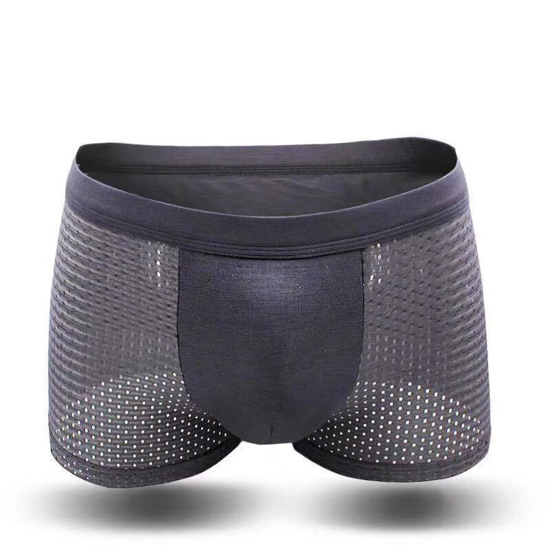 Solid Elastic Waist Nylon Mesh Boxer