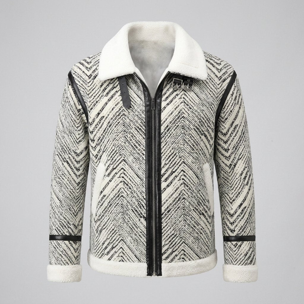 Black White Buckle Strap Jackets