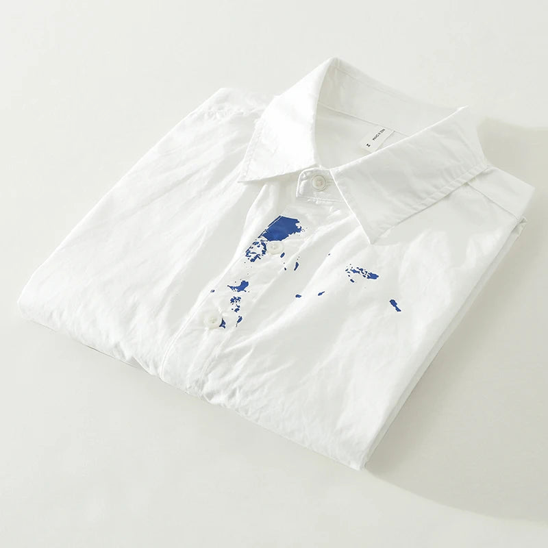 White Color Splash Ink Shirt