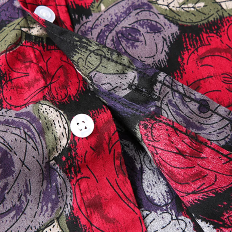 Rose Floral Printed Pattern Shirt