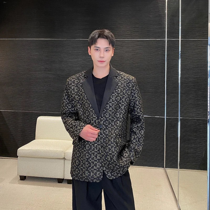 Colorblock Black Single Breasted Blazer