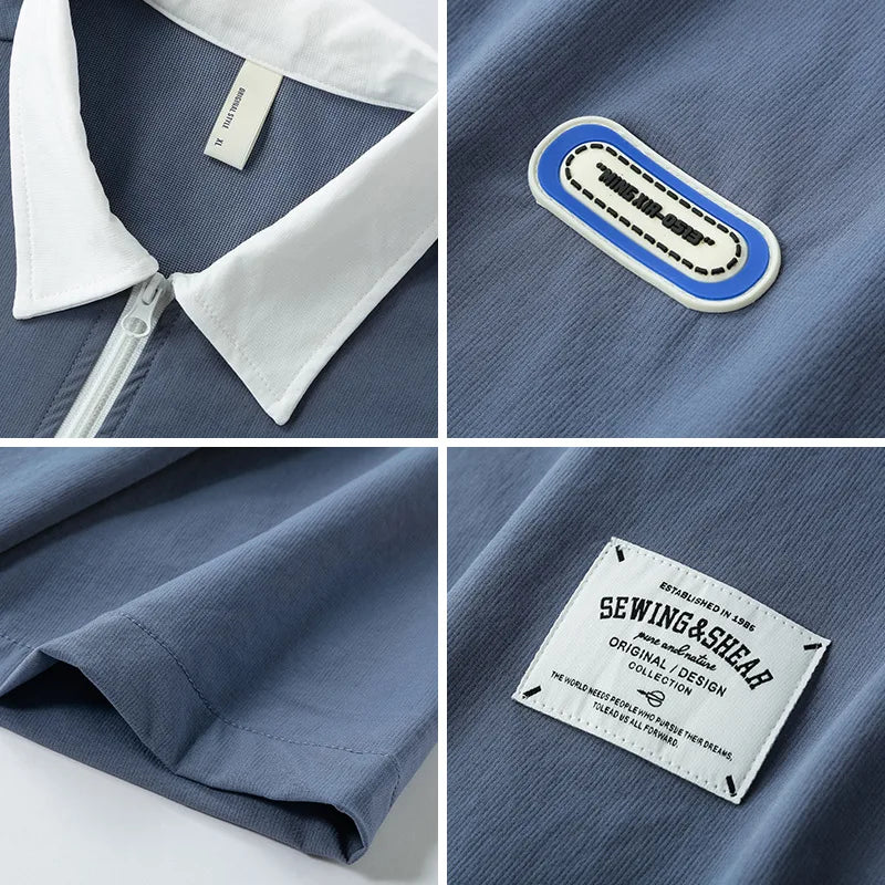 Casual Solid Turn-Down Collar Polo Shirt