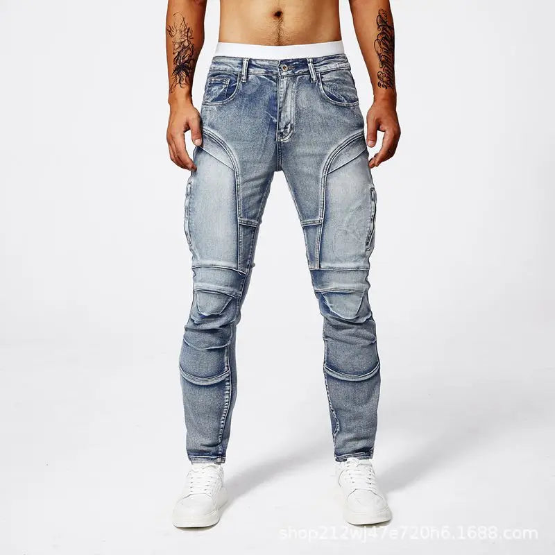 Distressed Moto Street Jeans