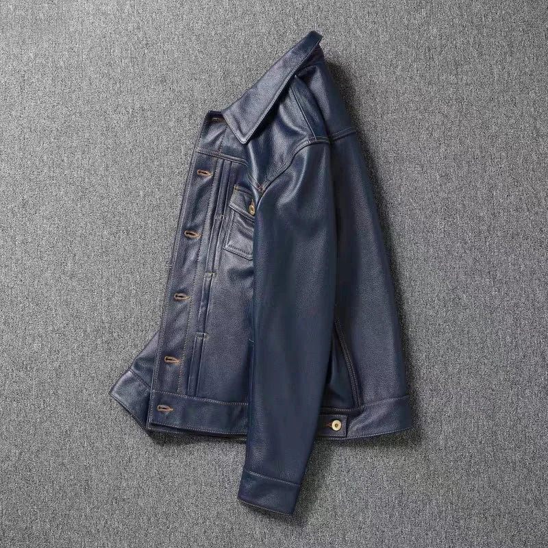 Solid Motorcycle Genuine Leather Fit Jacket