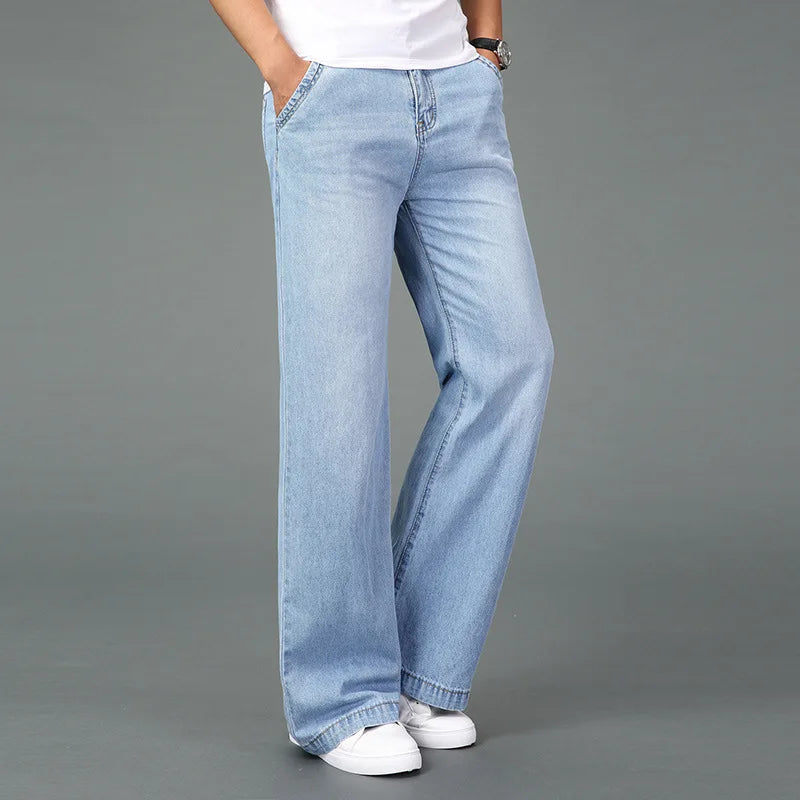 Retro Flare Washed Loose Jeans