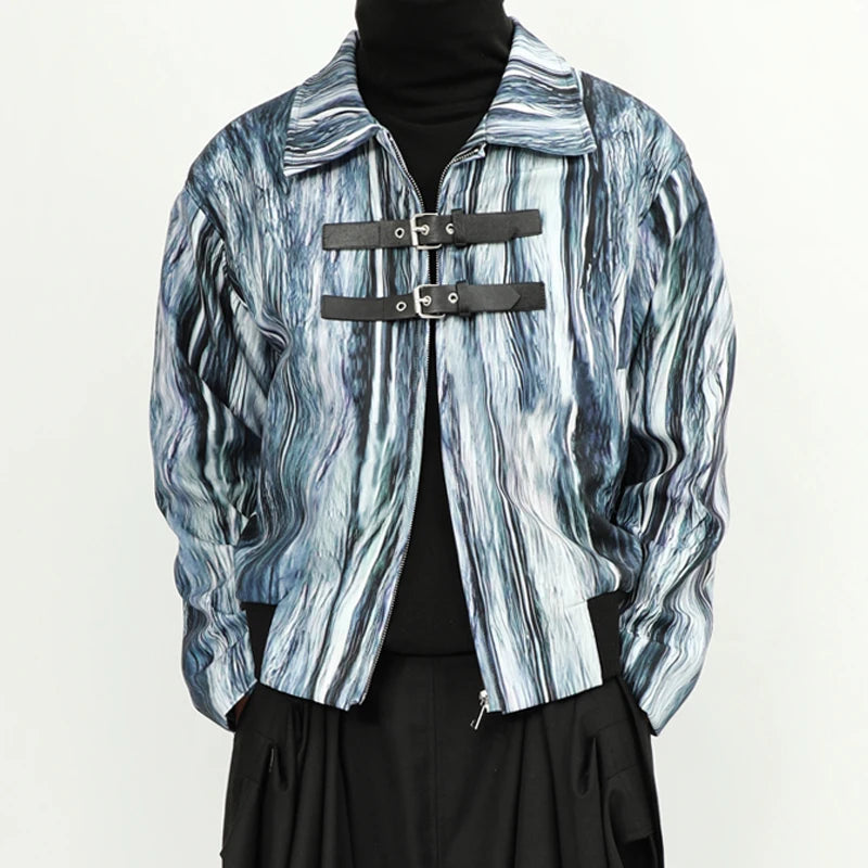 Abstract Dual-Buckle Jacket
