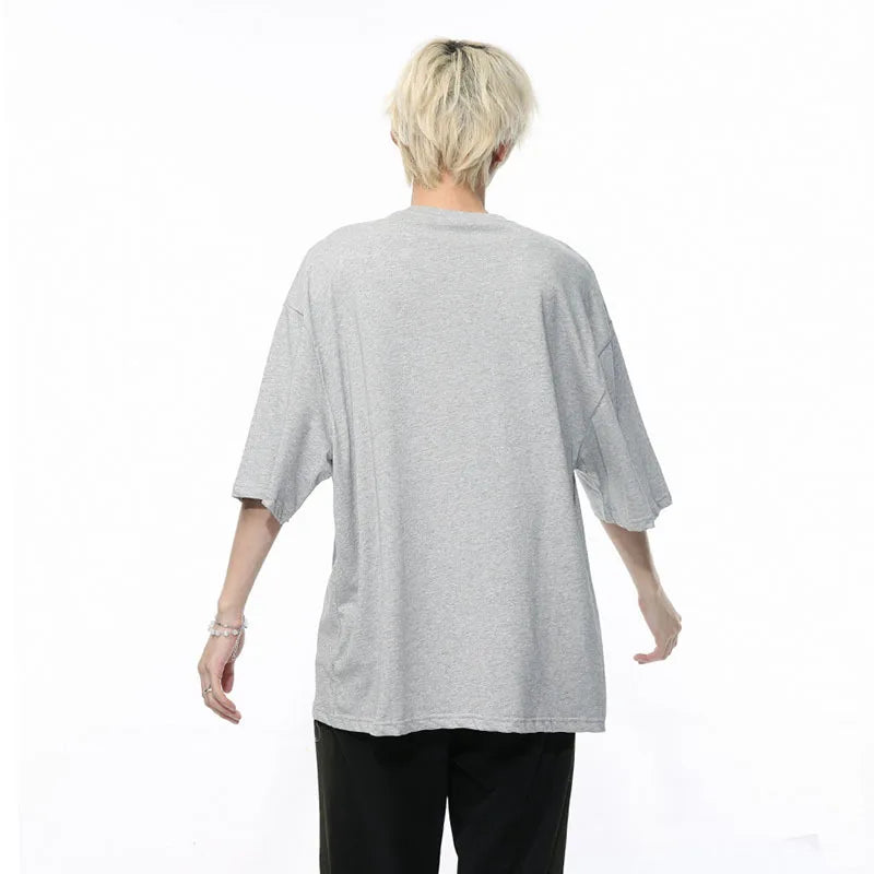 Trend Letter Contrasting Color T-Shirt