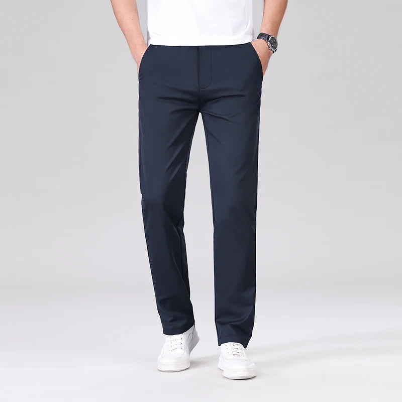 Classic Style Straight Solid Pants