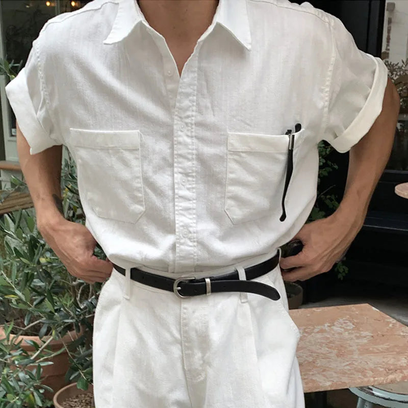 Solid White Short Sleeve Shirt