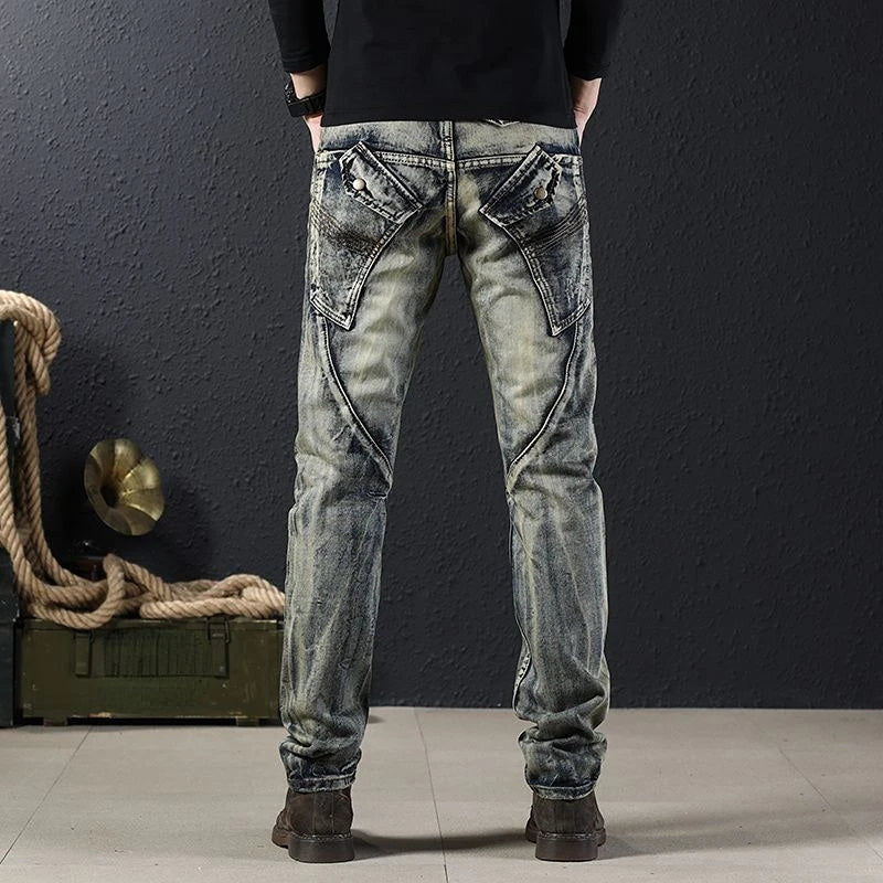Vintage Stonewashed Straight Jeans