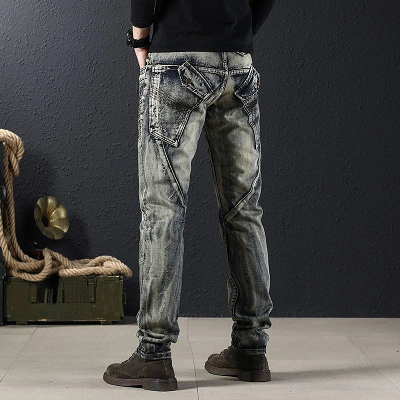Vintage Stonewashed Straight Jeans
