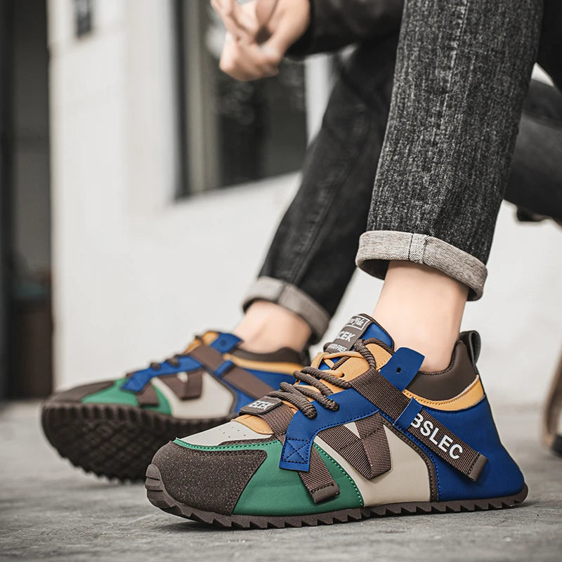Street Style Mixed Colors Canvas Sneakers