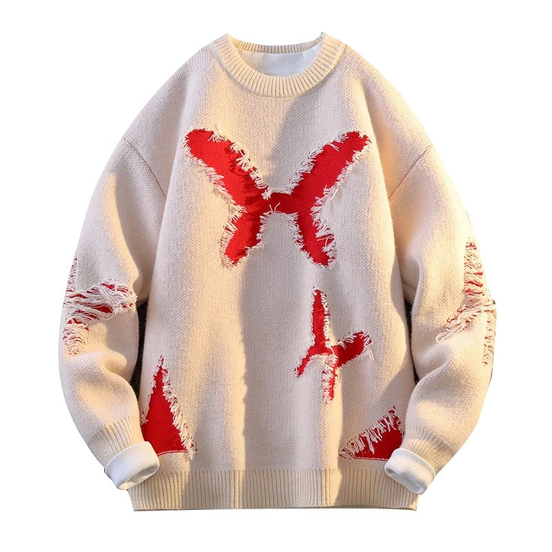 Ripped Butterfly Fashionable Sweater