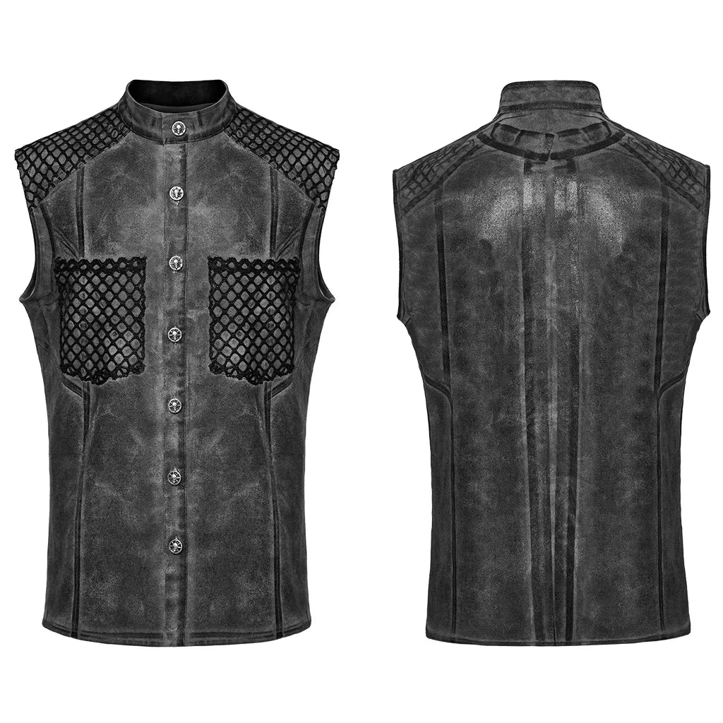 Black Punk Style Sleeveless Shirt