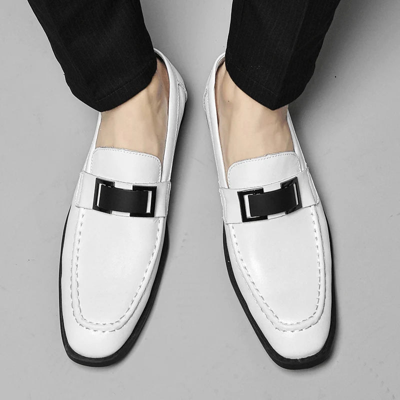 Polished Leather Business Loafers