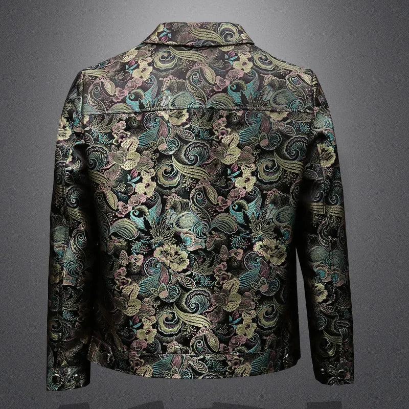 Vintage Jacquard Lapel Long Sleeve Jacket
