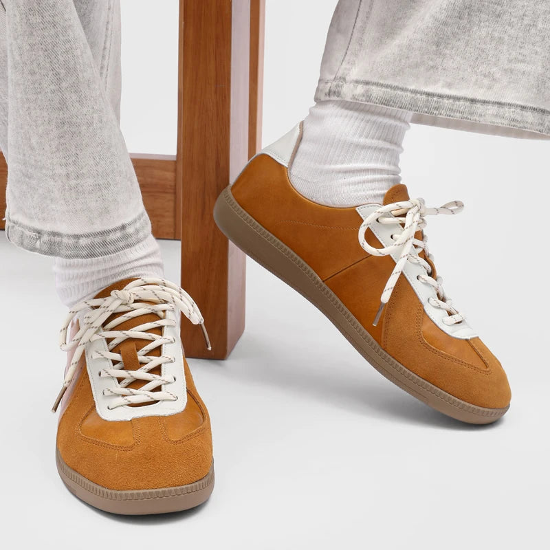Clean Contrast Lace-Up Sneakers